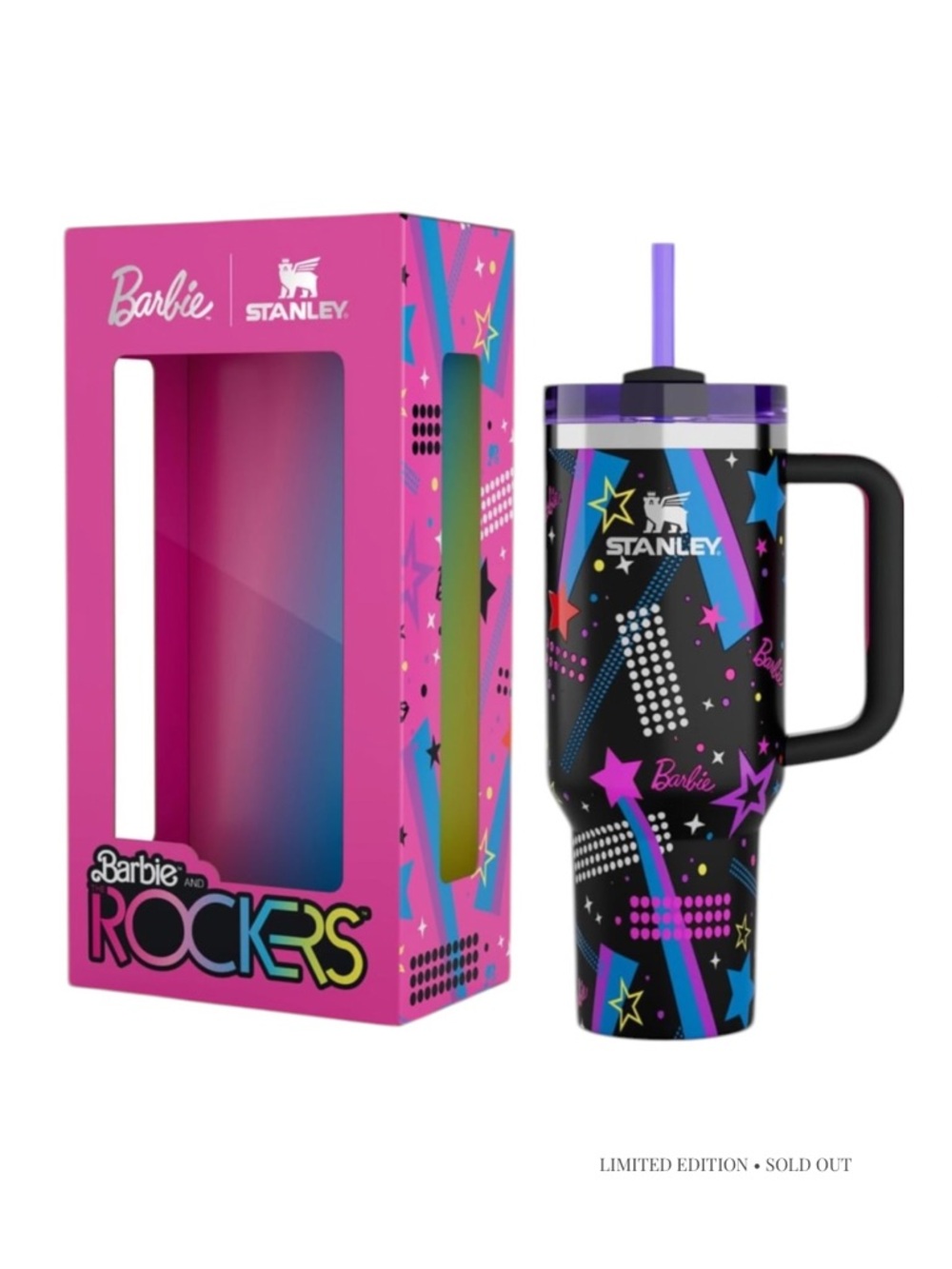 Barbie x Stanley 80s Rockers Barbie 40oz Quencher Tumbler BNIB